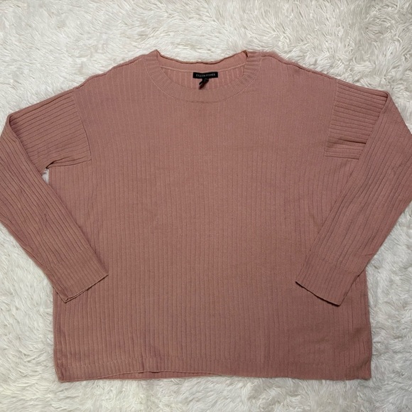 Eileen Fisher Organic Cotton Oversized Pink Ribbed Sweater Size xs - Picture 1 of 3